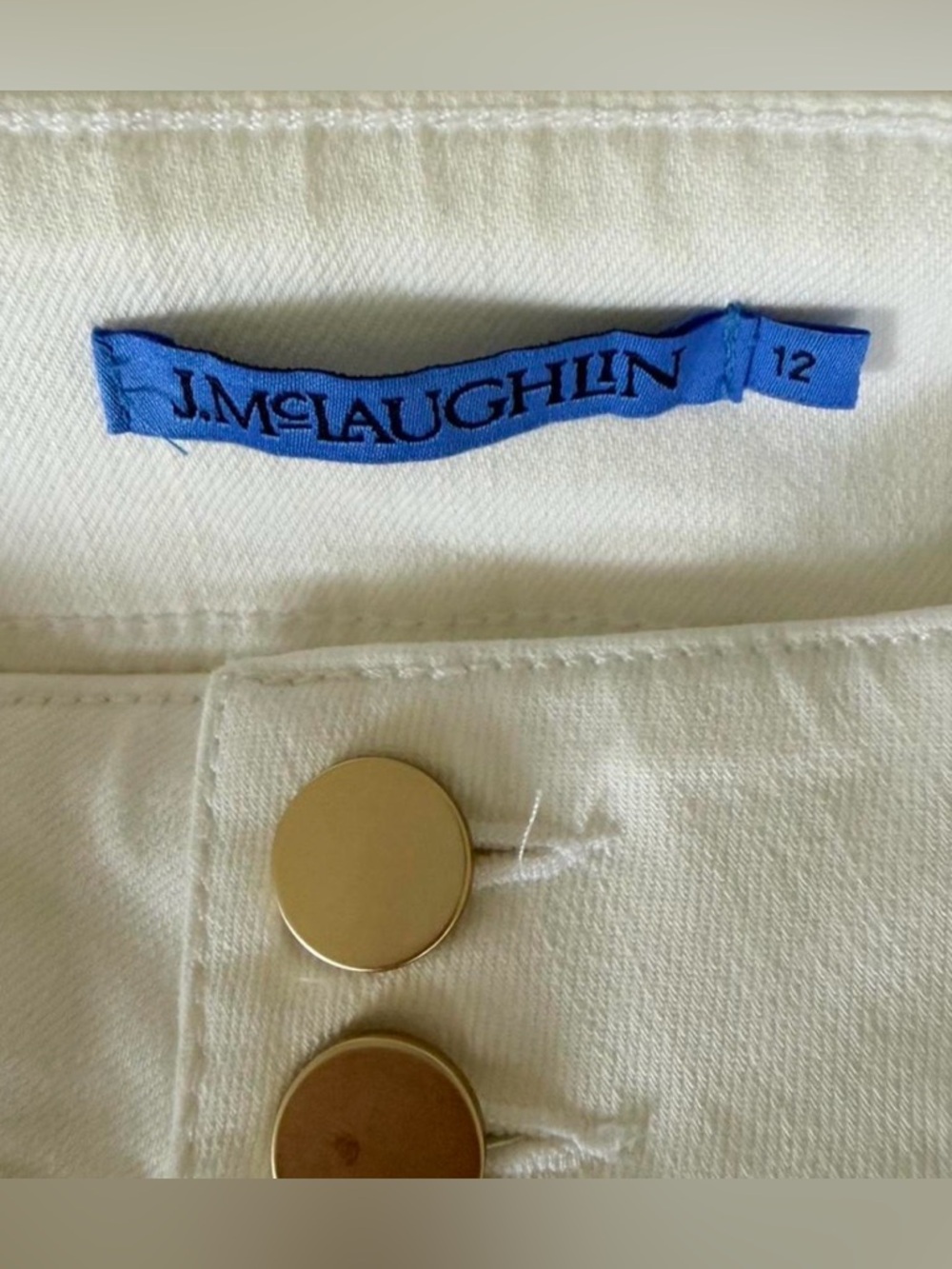 J. McLaughlin White High-Rise Wide-Leg Button-Front Pants - Picture 7 of 8